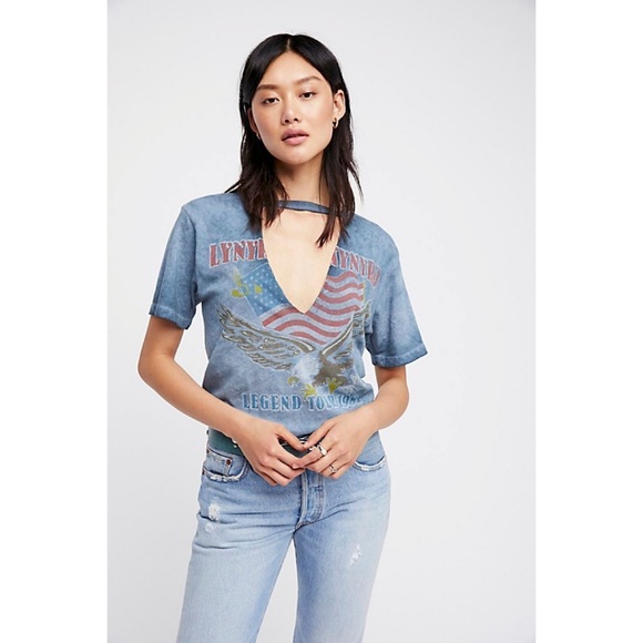 Free People Tops - Free People Lynrd Skynrd Cutout Band Tee Shirt